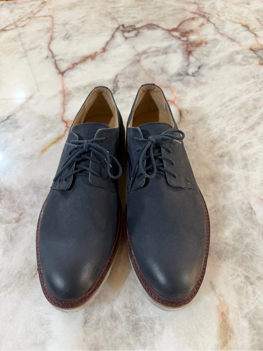 Vince Camuto Men’s Navy Nubuck Leather Derby Oxford Shoes Size 11.5M Casual